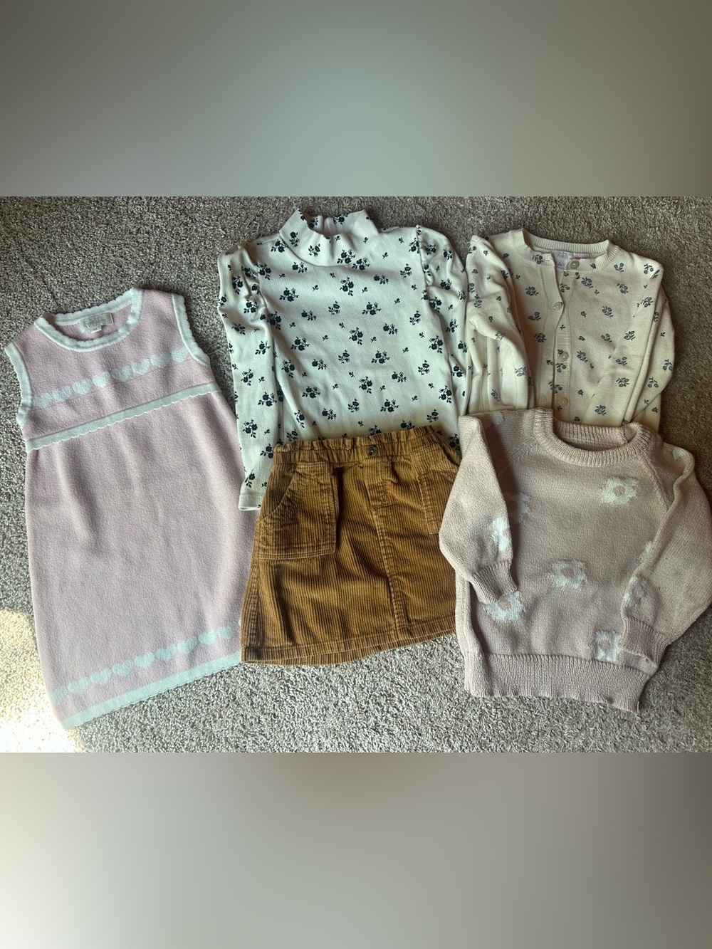 Vintage Inspired Young Girls SZ 4 Dainty Floral Cottagecore Neutral Fall Bundle